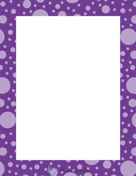 Printable Violet Random Polka Dot Page Border