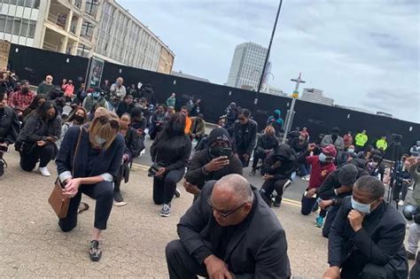 Hundreds Of People Take The Knee Outside Croydon Town Hall In George