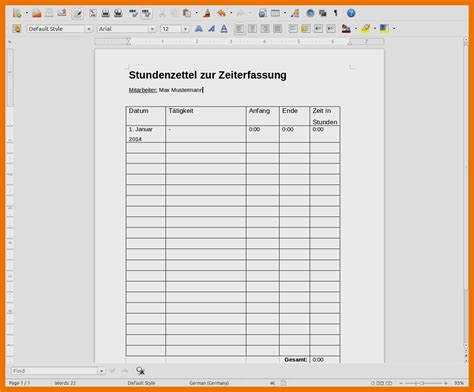 Stundenzettel vorlagen download für word, pdf und. Stundenzettel Minijob Vorlage Erstaunlich 13 Muster ...