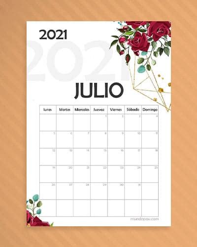 Calendario 2021 De Julio Para Imprimir