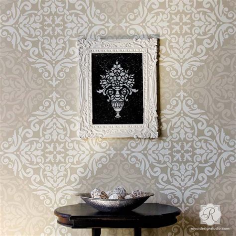 European Damask Wall Stencils For Floors And Diy Tile Royal Design