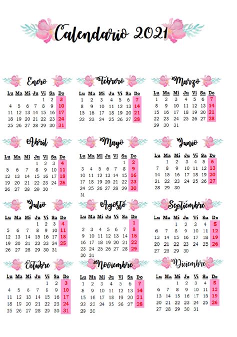Festivos 2021 Calendario Febrero 2021 Colombia Printable March
