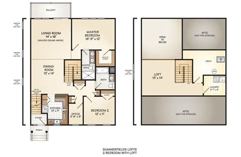 Luxury 2 Bedroom With Loft House Plans New Home Plans Design