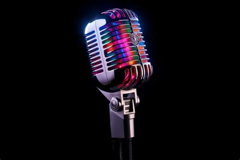 Premium Ai Image A Microphone With A Rainbow Colored Microphone On It