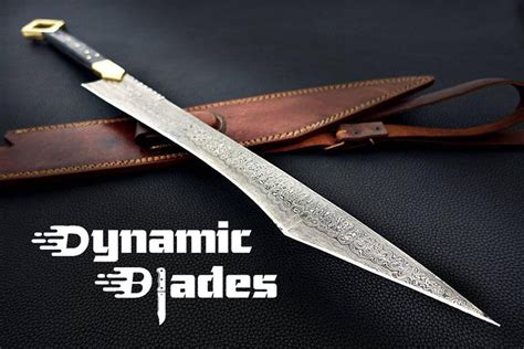 Custom Handmade Damascus Steel Sword With Black Micara Etsy