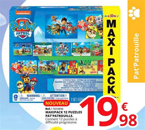Offre Maxipack 12 Puzzles Patpatrouille Chez Maxi Toys