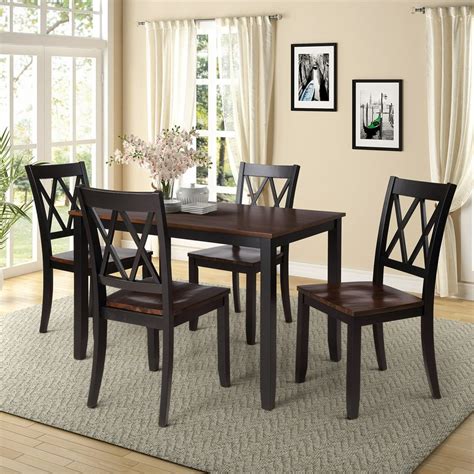 Hot Choice 5 Piece Kitchen Dining Table Setwood Table And 4 Chairs Ergonomic Design Chairs For