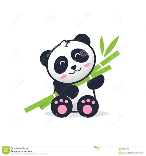 Panda And Bamboo Cartoon Vector Illustration For Kids