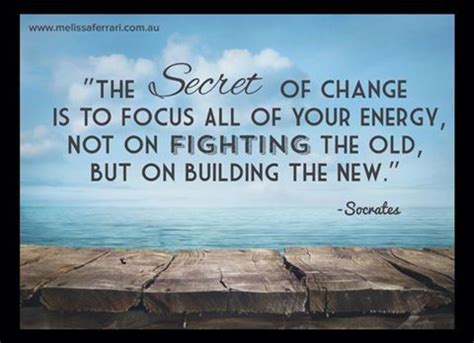 The Secret Of Change Is To Focus All Of Your Energy Not On Fighting