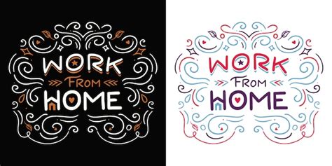 Premium Vector Work From Home Lettering
