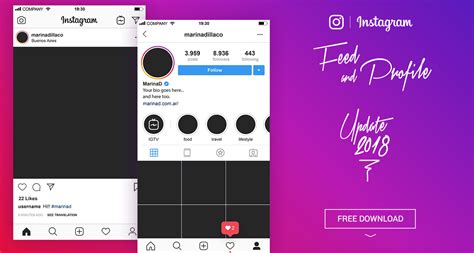 Free Instagram Layout Feed And Profile Ui 2018 Behance