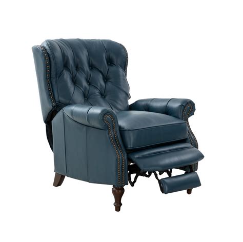 Barcalounger Kendall Recliner Chair Prestin Yale Blueall Leather 7