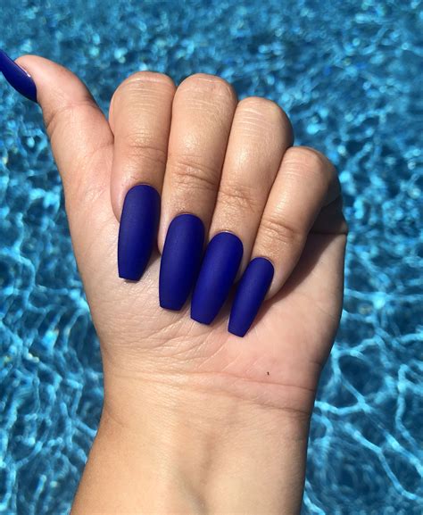 Pin On Nail Art Navy Blue Nails Royal Blue Nails Acrylic Nails