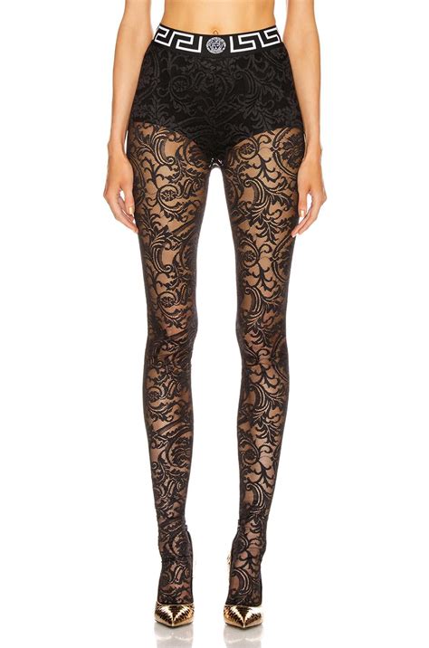Versace All Over Lace Tights In Black Lyst