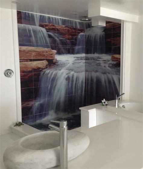 Waterfall Shower Tile Murals Tile By Design