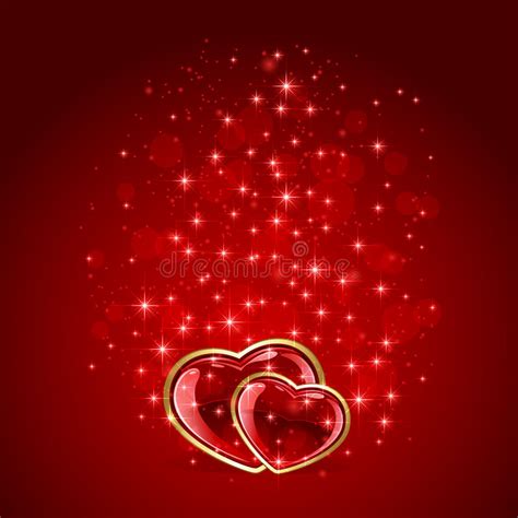 Starry Valentines Over Red Stock Vector Illustration Of Celebrate