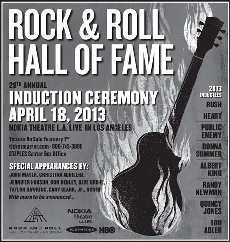Get Your Tickets And Join Us At The Rock And Roll Hall Of Fame Ceremony