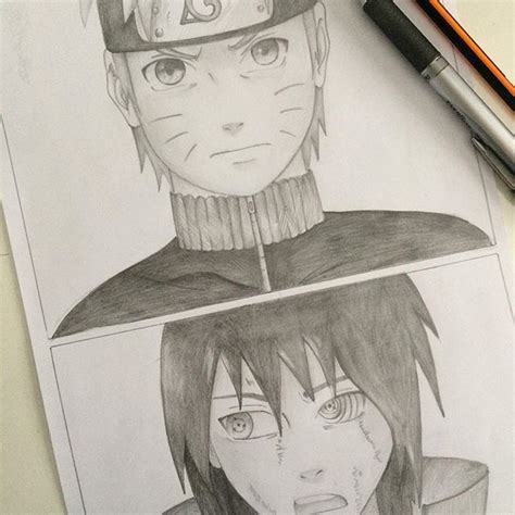 Naruto And Sasuke Drawing All Done In Pencil Sorry I Havent Been Posting Lately Im Back Now