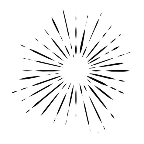 Free Vector Black Doodle Sunburst