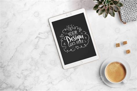 Ipad With Coffee Psd 24 0005 Ipad Mockups ~ Creative Market