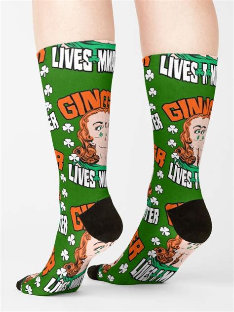 Ginger Lives Matter St Patricks Day Redhead Pop Art Girl Socks By