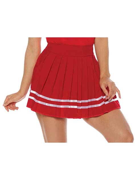 Red Cheerleader Womens Costume Skirt