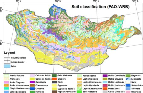 Map Of Soil Classification Across Mongolia By Food And