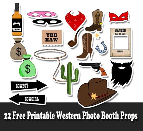 22 Free Printable Western Party Photo Booth Props