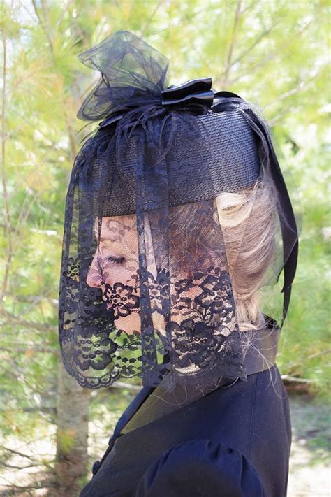 Mourning Hat In 2020 Veiled Hats Lace Veils Hats