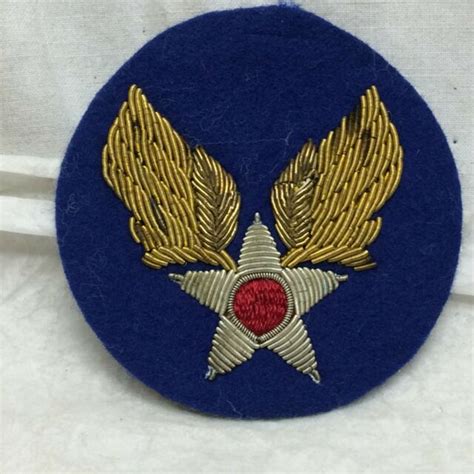 Ww2 United States Army Air Force Patch Bullion On Felt Wings Ornate