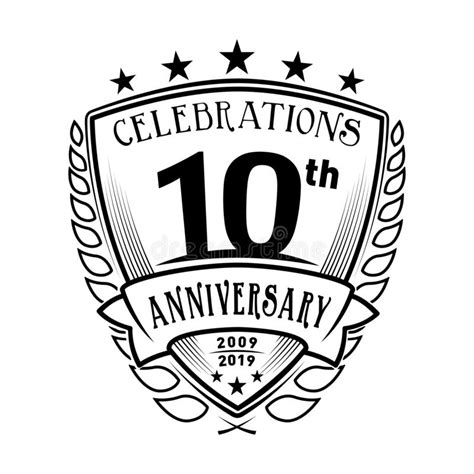 10th Shield Anniversary Logo 10th Vector And Illustration Stock