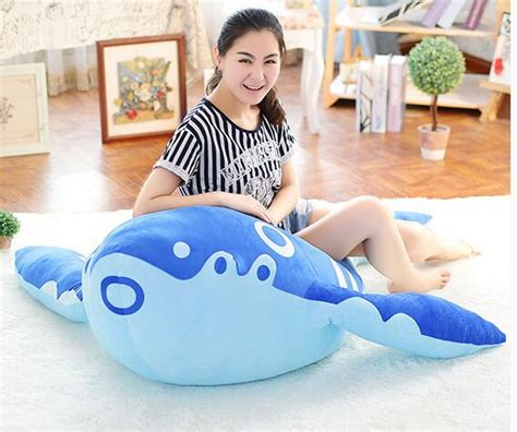 Stuffed Plush Toy Huge 120cm Carton Blue Whale Doll Soft Hugging Pillow