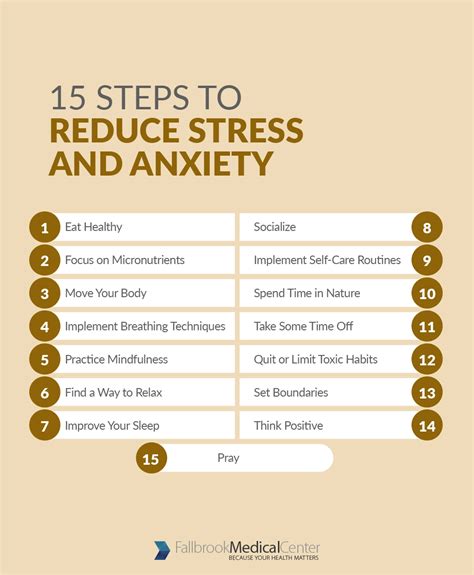 15 Steps To Reduce Stress And Anxiety Fallbrook Medical Center