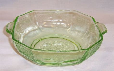 Hocking Green Princess Depression Glass Inch Tab Handled Cereal