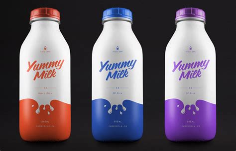 Concept Yummy Milk Dieline Design Branding And Packaging Inspiration