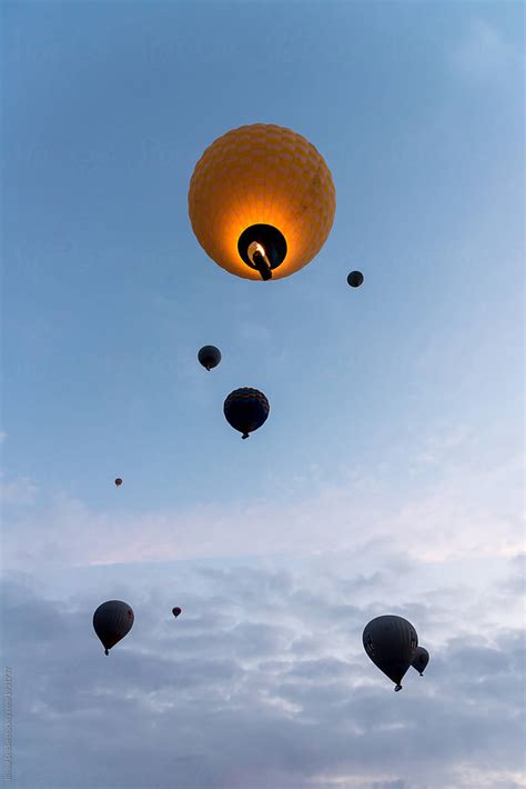 Air Balloon Flying In The Sky By Stocksy Contributor Bisual Studio