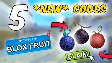 5 New Blox Fruit Codes Roblox Youtube