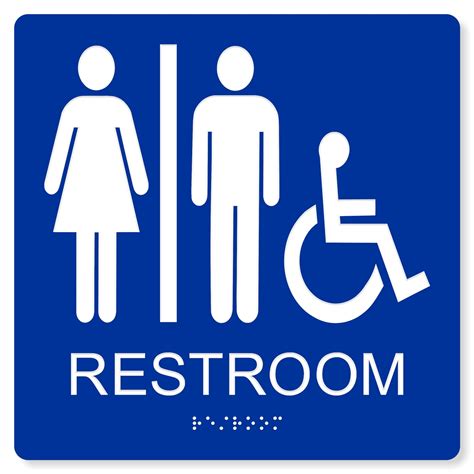 Ada Accessible Unisex Restroom Sign 4 Colors Available