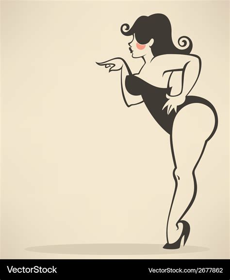 Plus Size Pinup Royalty Free Vector Image VectorStock