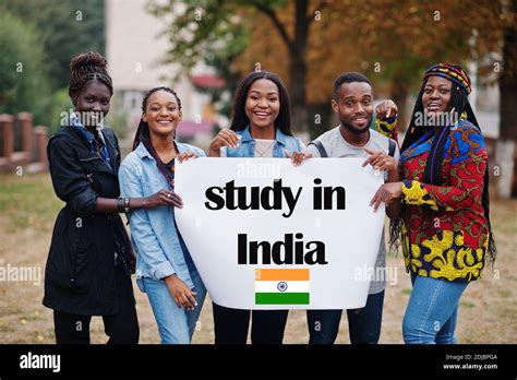 Study In India Group Of Five African College Students On Campus At