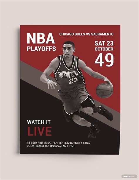 Nba Playoffs Flyer Template In Indesign Psd Illustrator Word