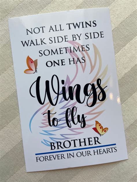 Twin Brother Memorial Printtwin In Heaven Tloss Of Twin Etsy