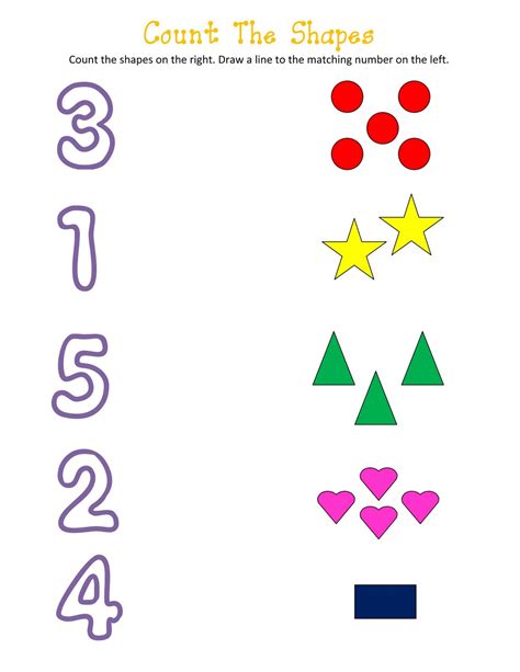 Shapes And Number Worksheets For Kids Activity Shelter Free Printable