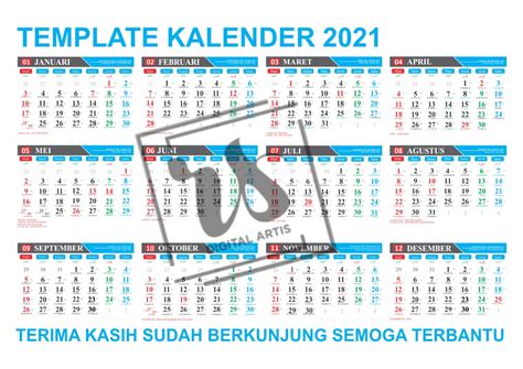 Template Kalender 2021 Lengkap Jawa Hijriyah Masehi Model 1 And Model