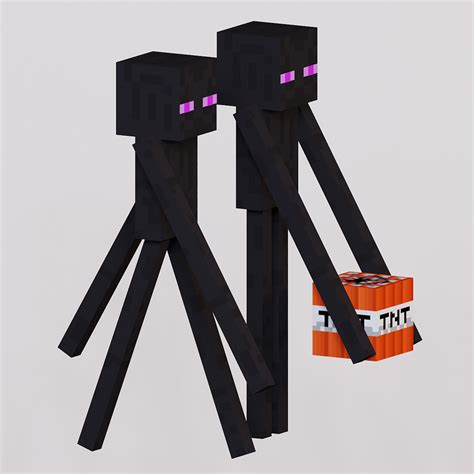 3d Model Enderman Mob From Minecraft Cgtrader