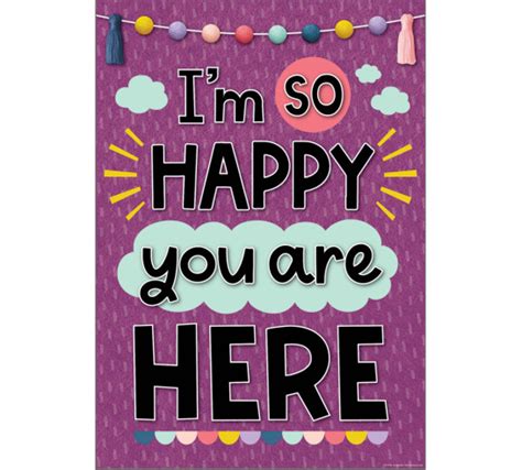 Im So Happy You Are Here Positive Poster Playroom Furnishings