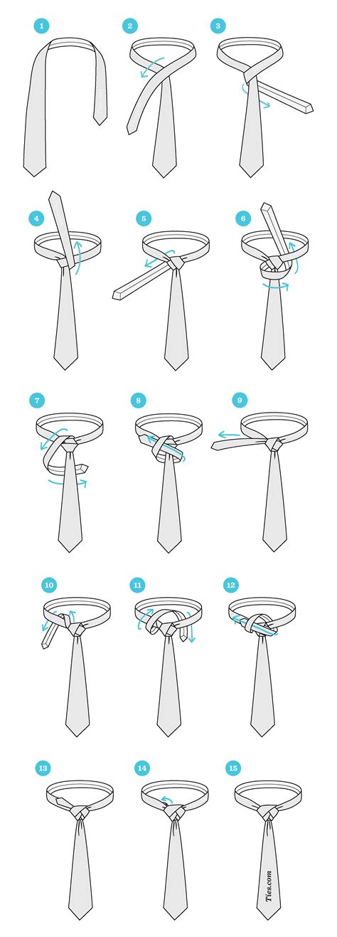Start with tie reverse side out and with the wide blade about 6″ lower than the narrow blade pass the wide blade underneath the narrow blade loop the wide blade in front of the narrow blade loop the wide blade in front of the narrow blade again, then pull up behind loop How To Tie A Eldredge Knot | Ties.com