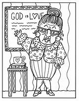 Coloring Bible Study Ladies Church Digital sketch template