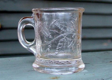 Antique 1800s Glass Mug Shot Glass Clematis Pattern Sandwich Etsy
