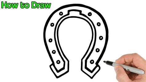 How To Draw A Horseshoe St Patricks Day Drawings Youtube